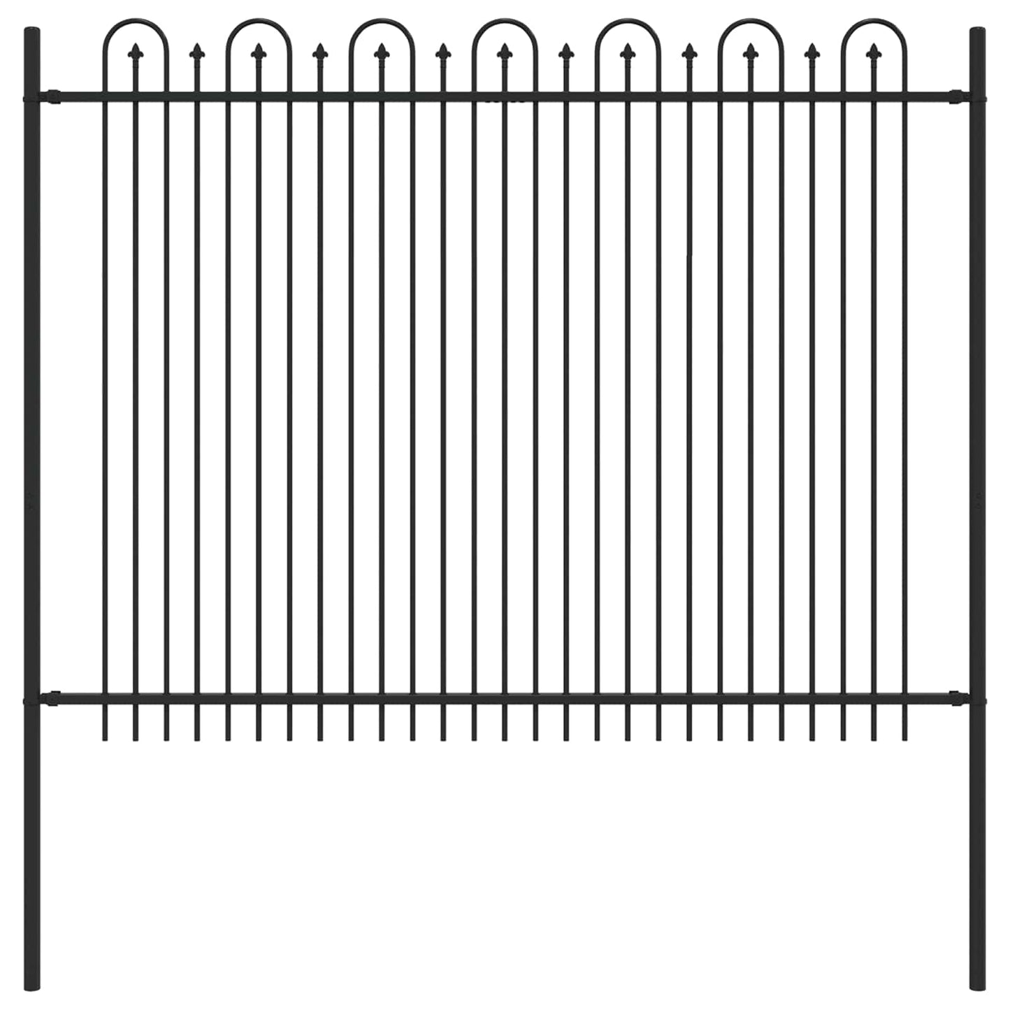 vidaXL Φράχτης Καμάρας με Άκρες Μαύρο 200 x 200 cm