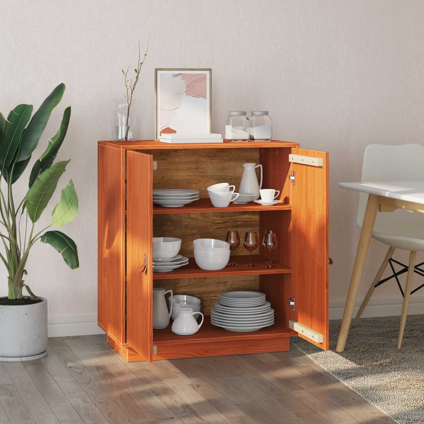 vidaXL Πλαϊνό γραφείο Κερωμένο Καφέ 65,5 x 40 x 75 εκ. Στερεό πεύκο
