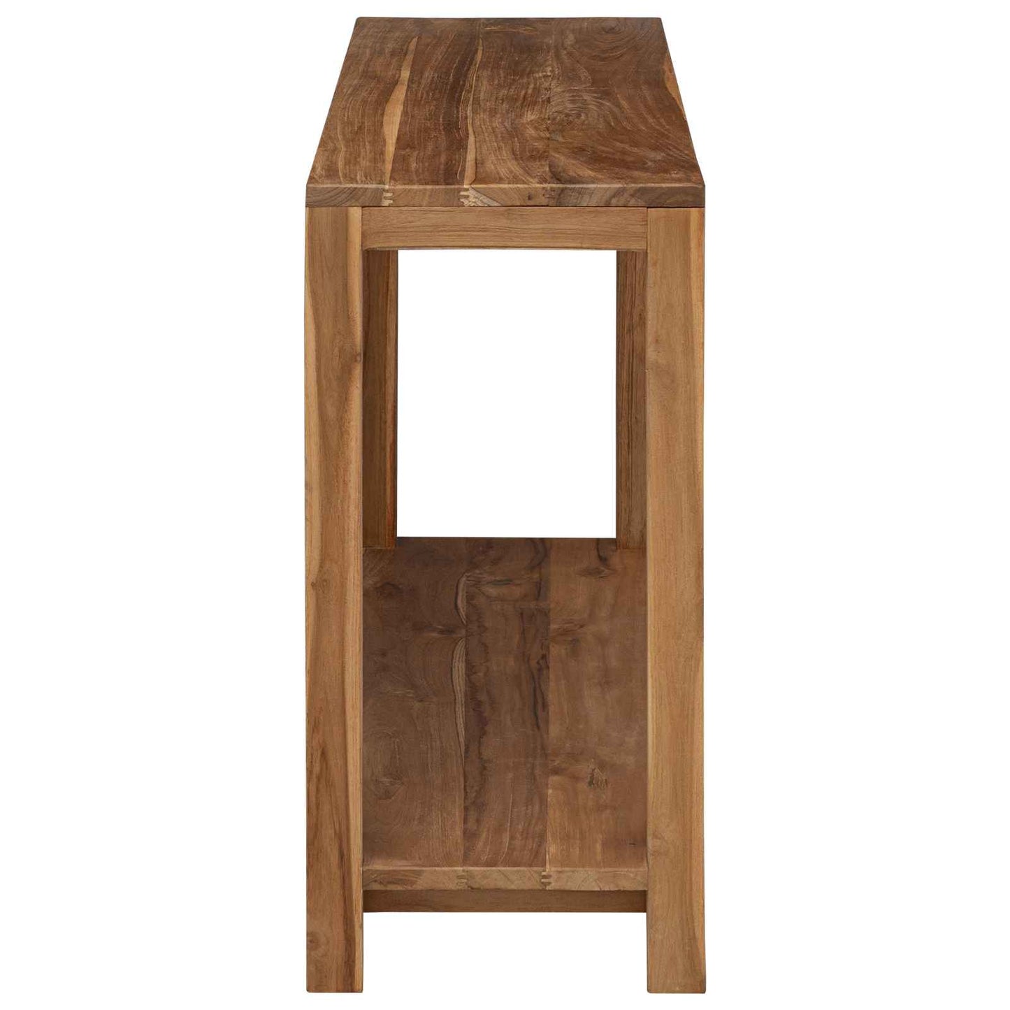 vidaXL Τραπέζι κονσόλας Φυσικό 110 x 35 x 75 cm Στερεό Ξύλο Τίκ