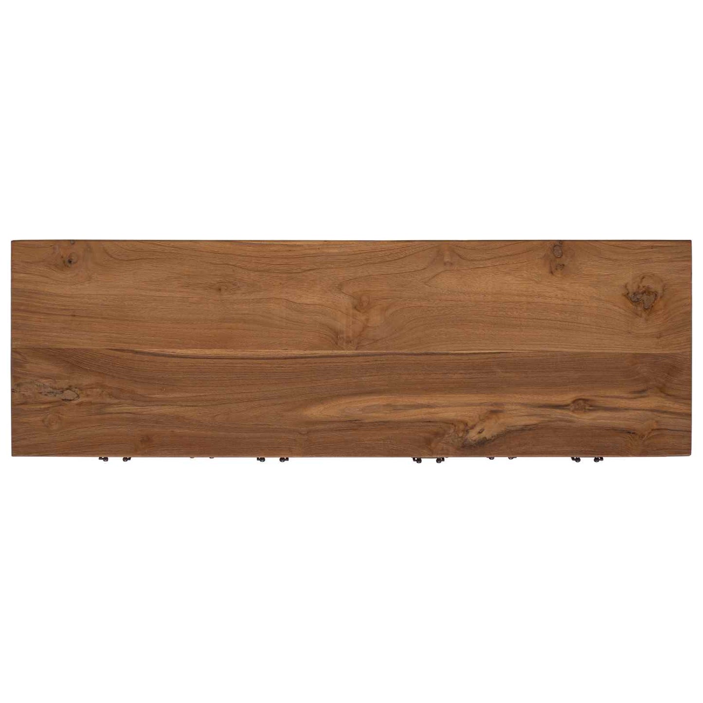 vidaXL Πλαϊνό γραφείο Φυσικό 110 x 35 x 75,5 εκ Στερεό Ξύλο Τίκ