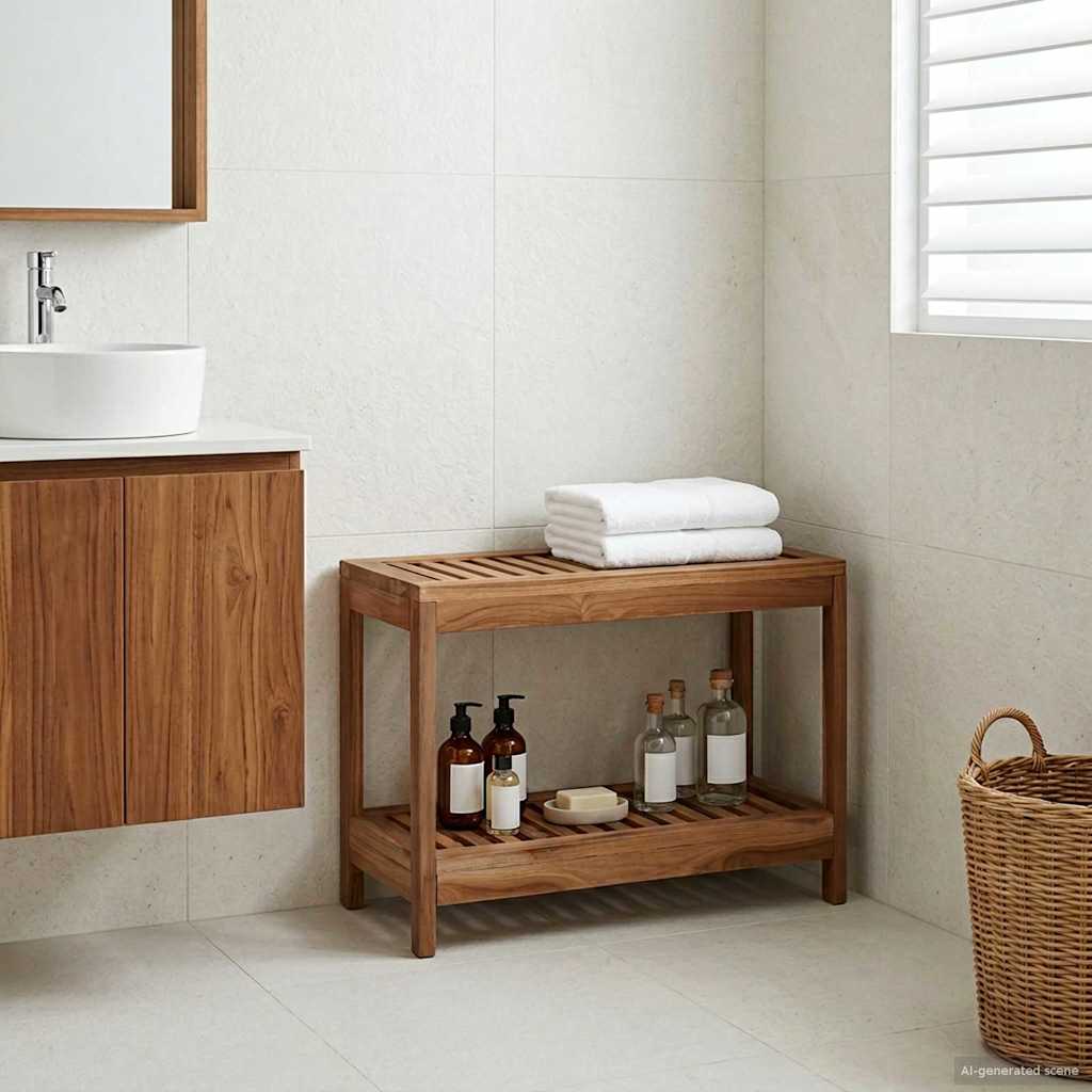 vidaXL Τραπέζι Πλευρικής Μπανιέρας Φυσικό 60 x 30 x 45 cm