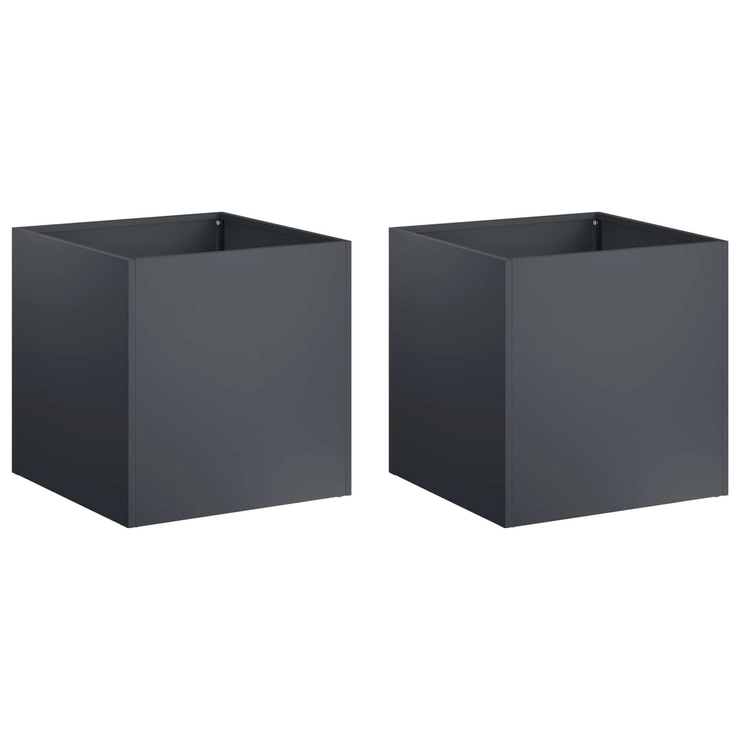 vidaXL Γλάστρα Κήπου 2 τμχ. Ανθρακί 20 x 20 x 20 εκ.