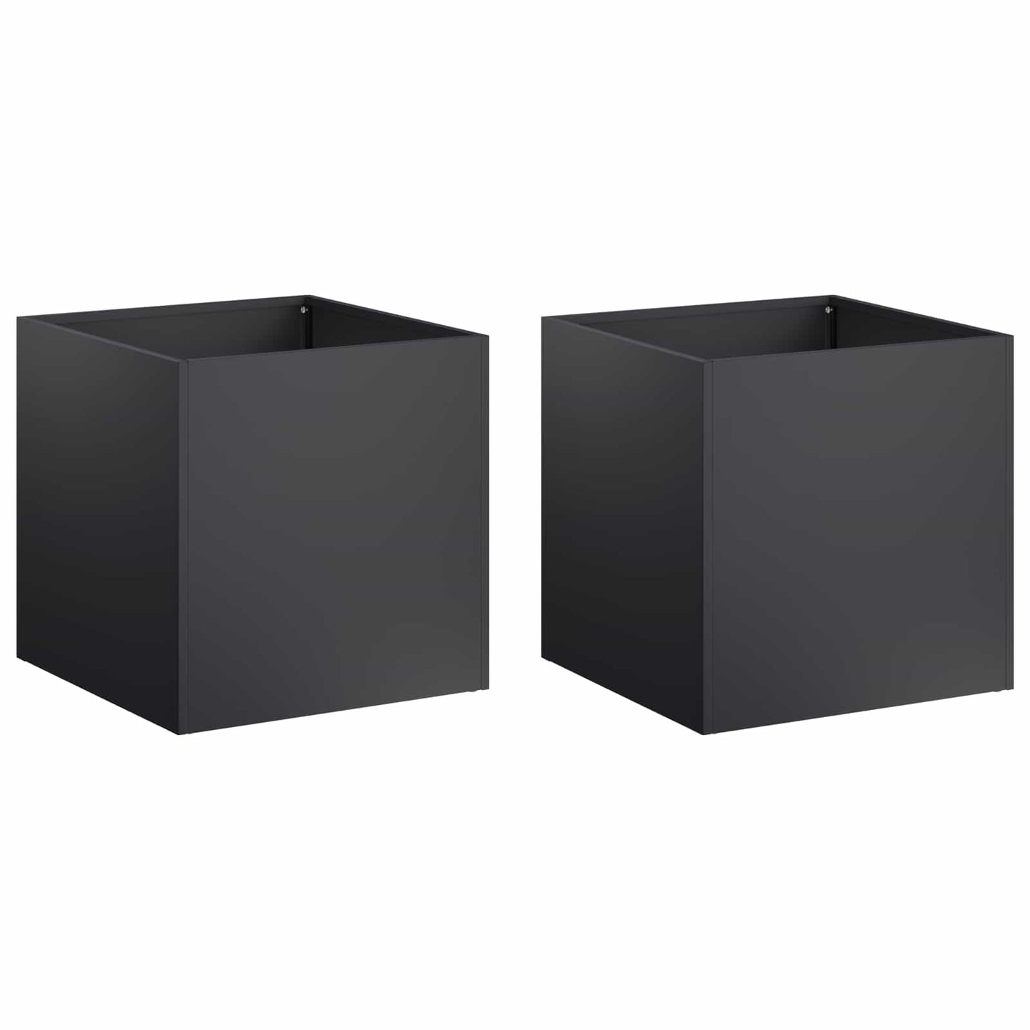 vidaXL Γλάστρα Κήπου 2 τμχ. Μαύρο 25 x 25 x 25 cm