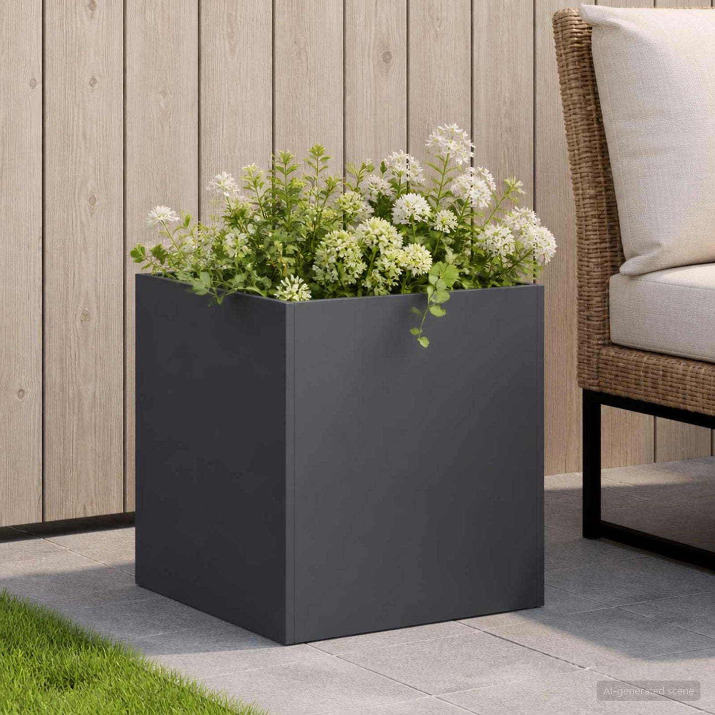 vidaXL Γλάστρα Κήπου Ανθρακί 25 x 25 x 25 cm Ψυχρής έλασης χάλυβας