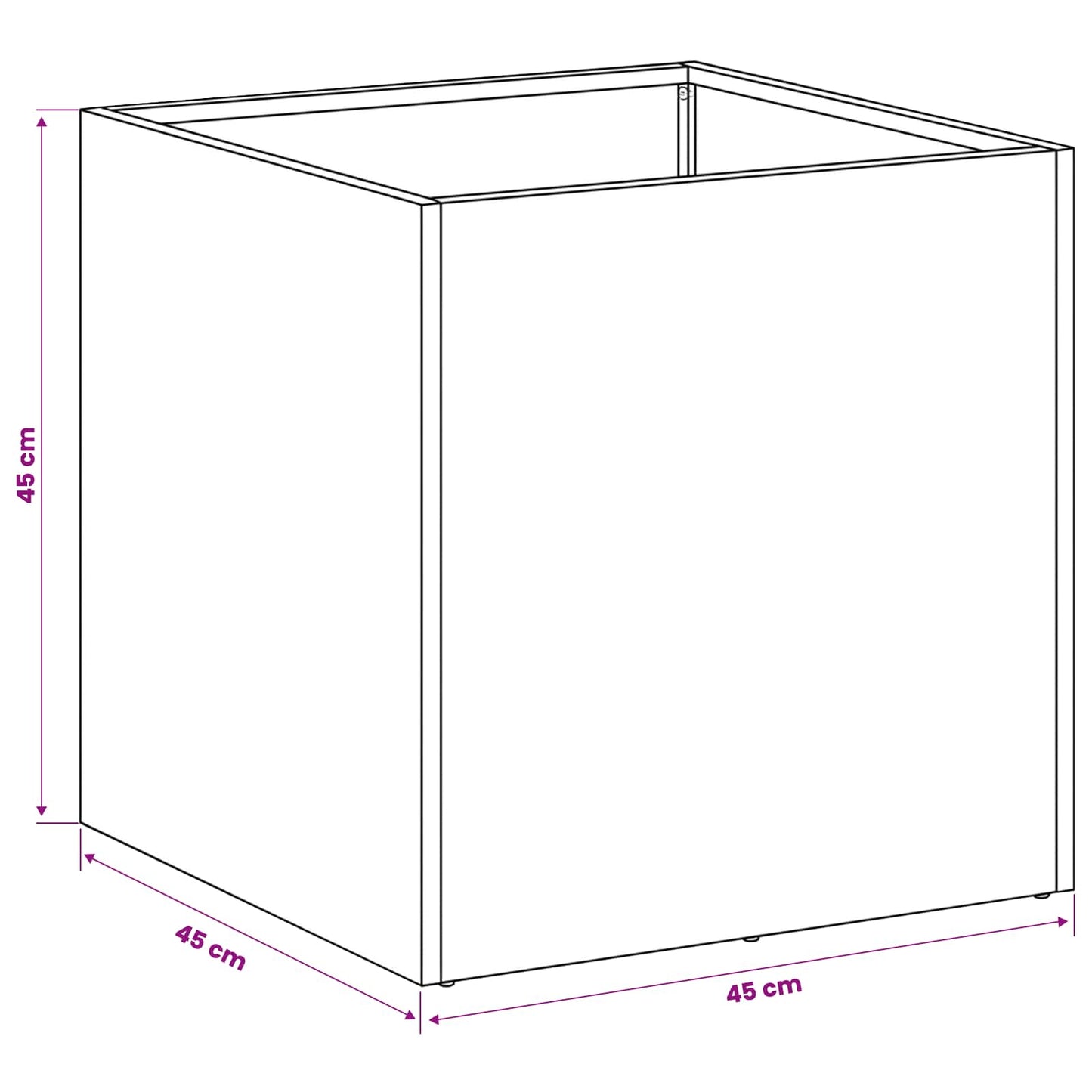 vidaXL Γλάστρα Κήπου Λαδί 45 x 45 x 45 cm Ψυχρής έλασης χάλυβας