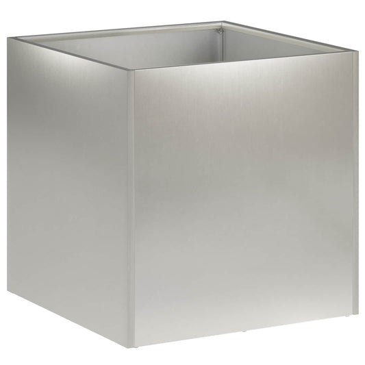 vidaXL Γλάστρα Κήπου Ασημί 45 x 45 x 45 cm Ανοξείδωτο Ατσάλι