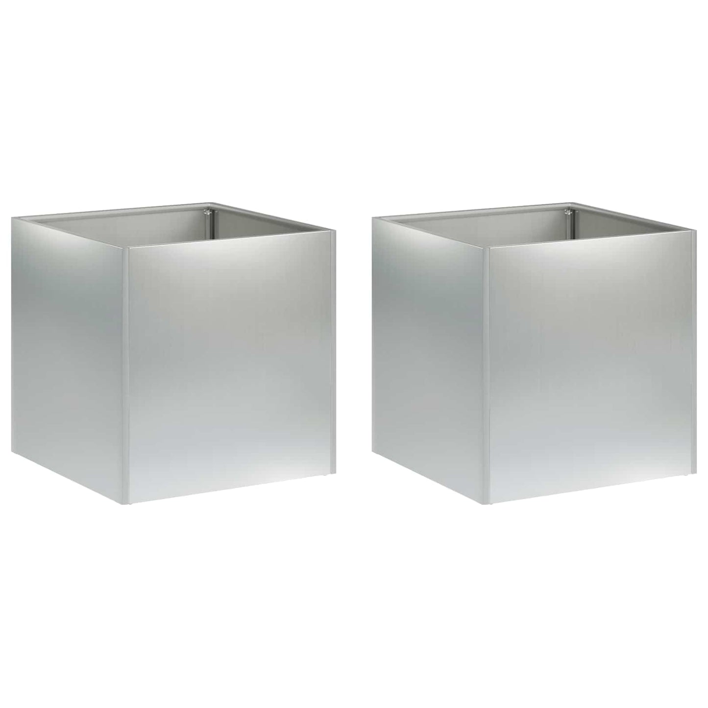 vidaXL Γλάστρα Κήπου 2 τμχ. Ασημί 45 x 45 x 45 cm