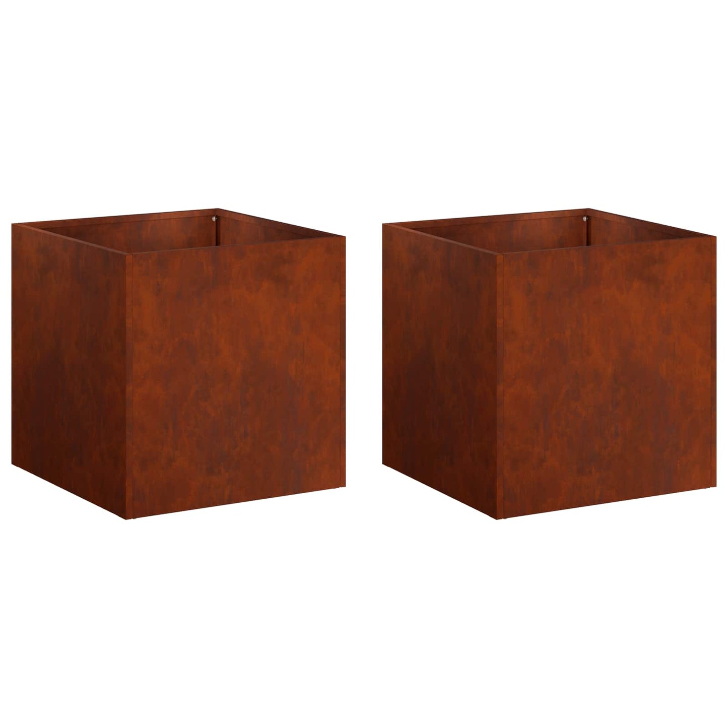 vidaXL Γλάστρα Κήπου 2 τμχ. Σκ rusty 45 x 45 x 45 cm