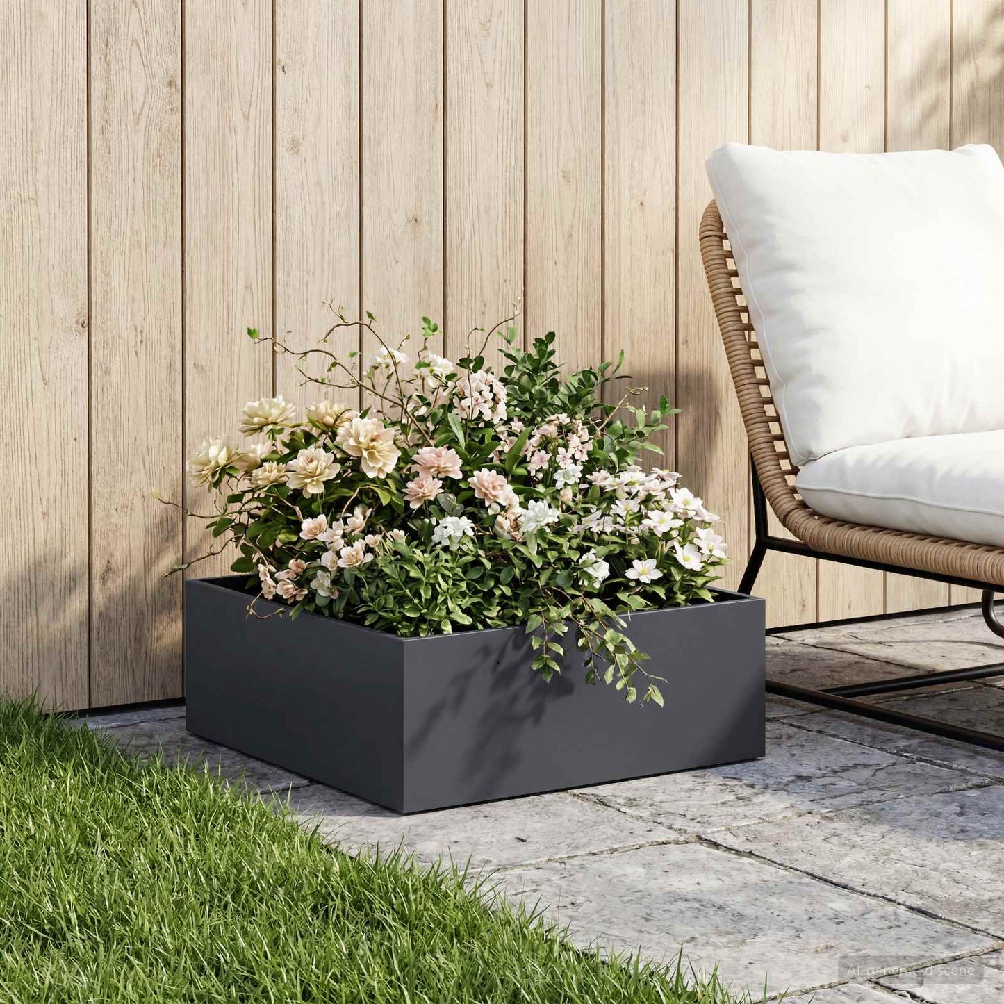 vidaXL Γλάστρα Κήπου Ανθρακί 40 x 40 x 20 cm Ψυχρής έλασης χάλυβας