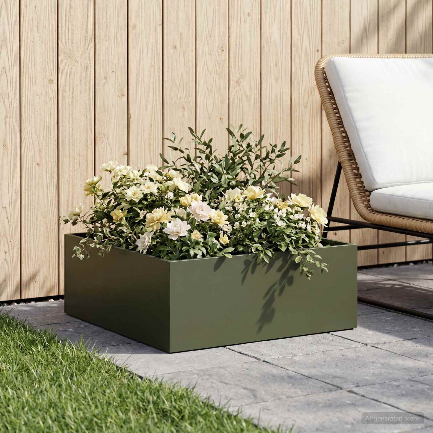 vidaXL Γλάστρα Κήπου Λαδί 40 x 40 x 20 cm Ψυχρής έλασης χάλυβας