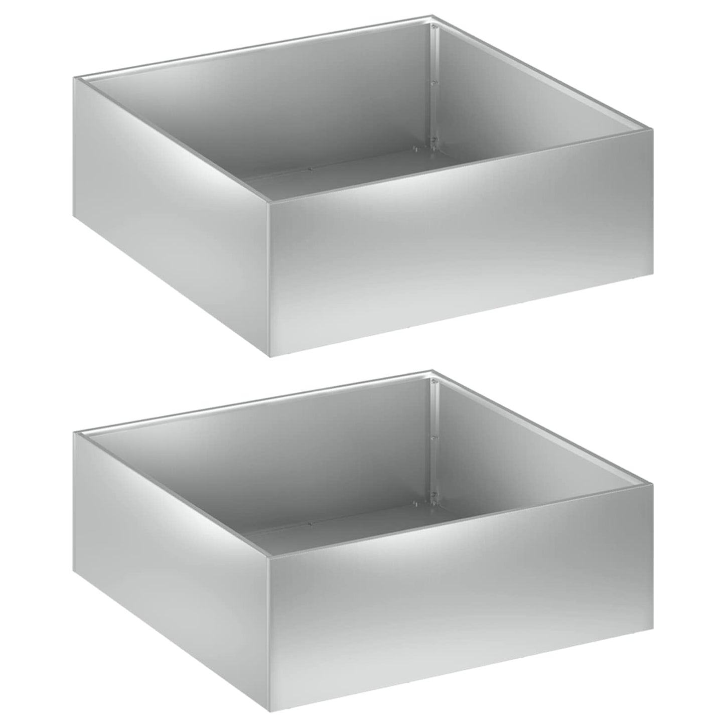 vidaXL Γλάστρα Κήπου 2 τμχ. Ασημί 40 x 40 x 20 cm