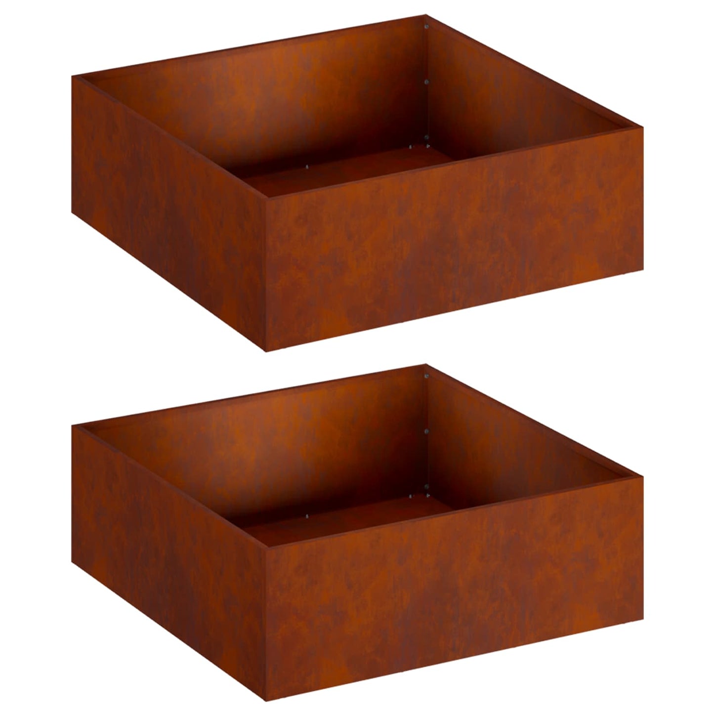 vidaXL Γλάστρα Κήπου 2 τμχ. Σκ rusty 60 x 60 x 20 εκ