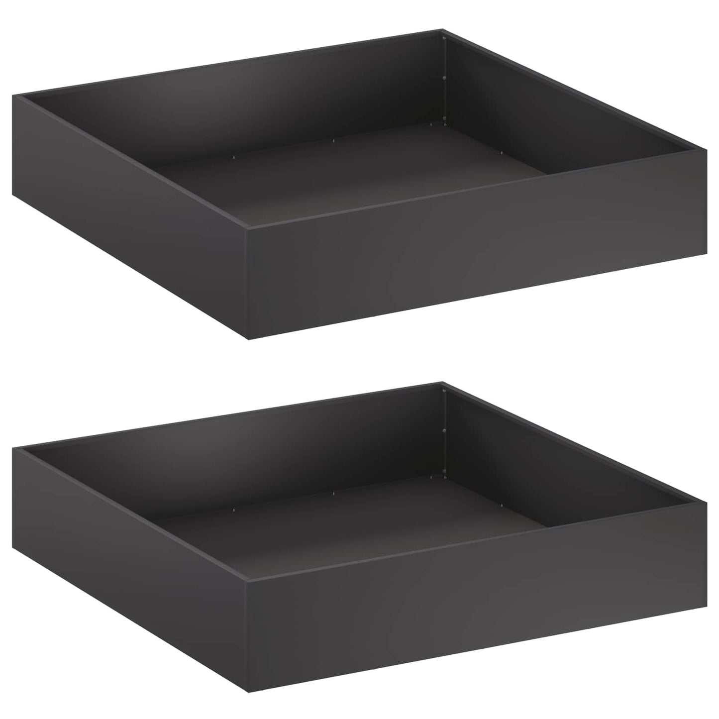 vidaXL Γλάστρα Κήπου 2 τμχ. Μαύρο 80 x 80 x 20 cm