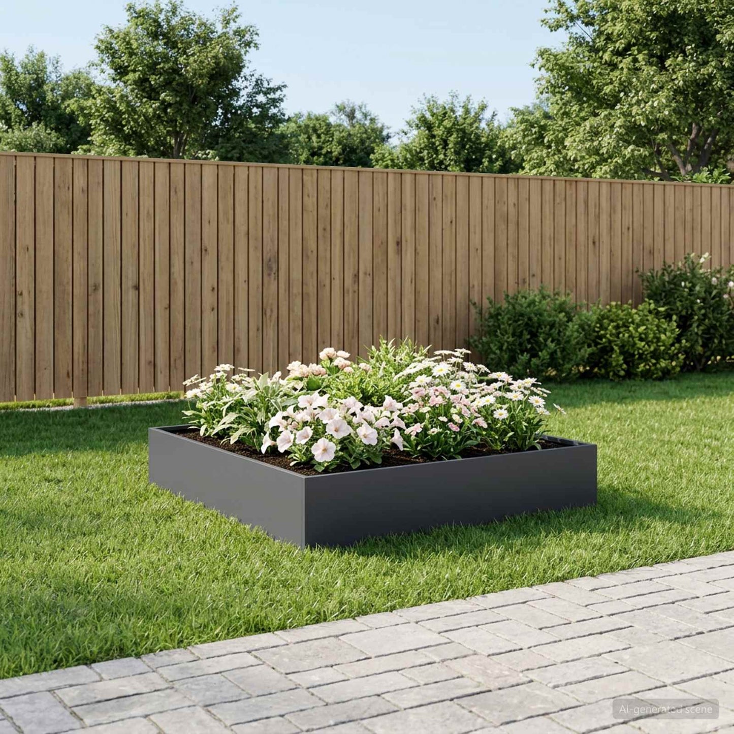 vidaXL Γλάστρα Κήπου Ανθρακί 80 x 80 x 20 cm Ψυχρής έλασης χάλυβας