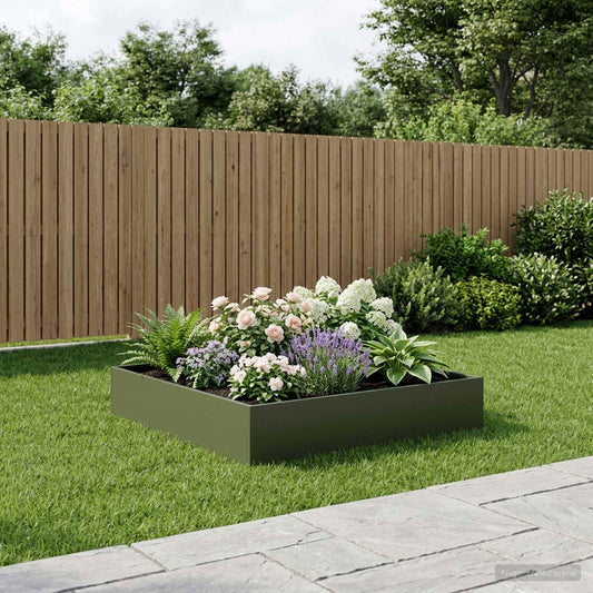 vidaXL Γλάστρα Κήπου Λαδί 80 x 80 x 20 cm Ψυχρής έλασης χάλυβας
