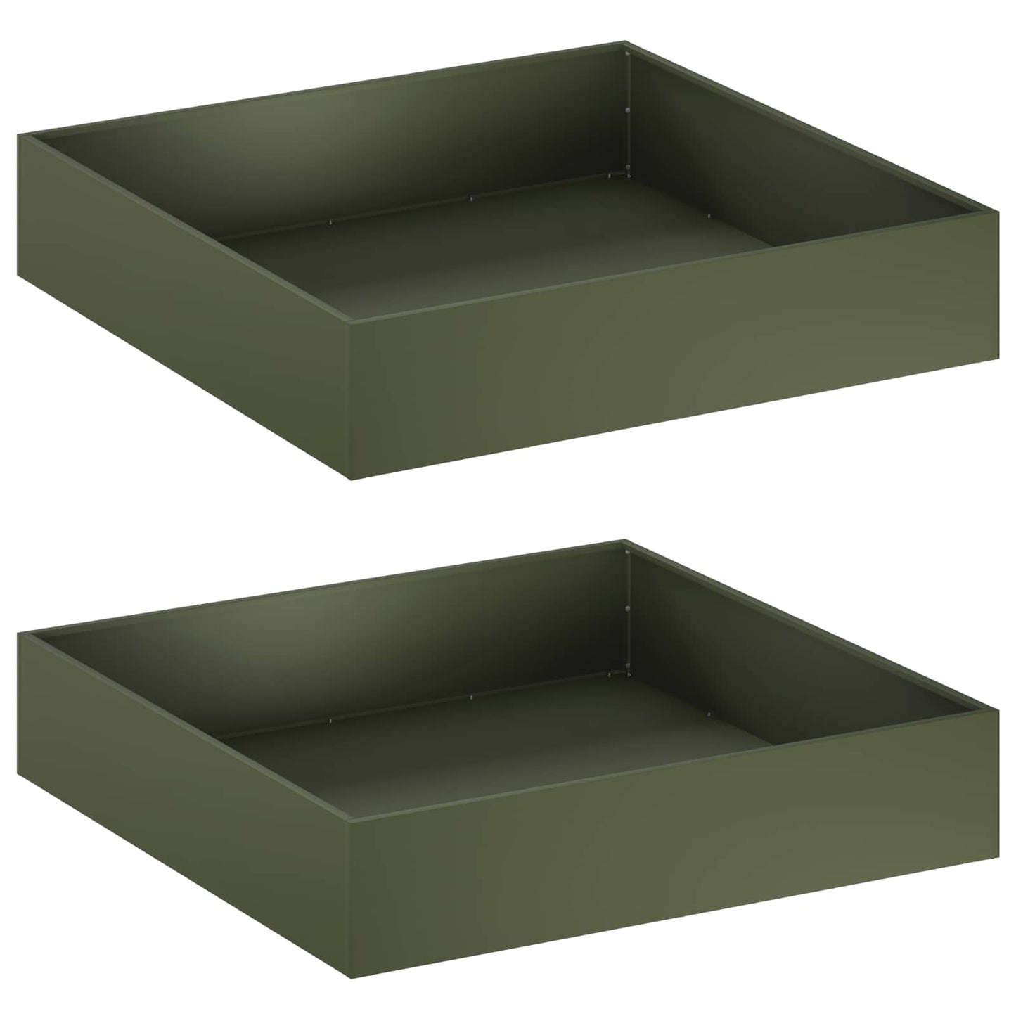 vidaXL Γλάστρα Κήπου 2 τμχ. Λαδί 80 x 80 x 20 cm Ψυχρής έλασης χάλυβας