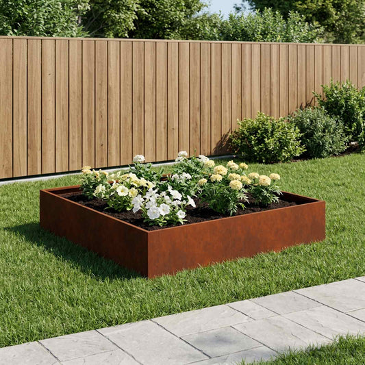vidaXL Γλάστρα Κήπου Σκ rusty 80 x 80 x 20 cm