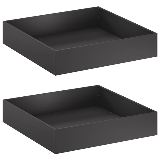 vidaXL Γλάστρα Κήπου 2 τμχ. Μαύρο 100 x 100 x 20 cm