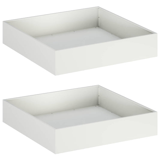 vidaXL Γλάστρα Κήπου 2 τμχ. Λευκό 100 x 100 x 20 cm