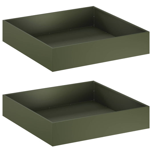 vidaXL Γλάστρα Κήπου 2 τμχ. Λαδί 100 x 100 x 20 cm