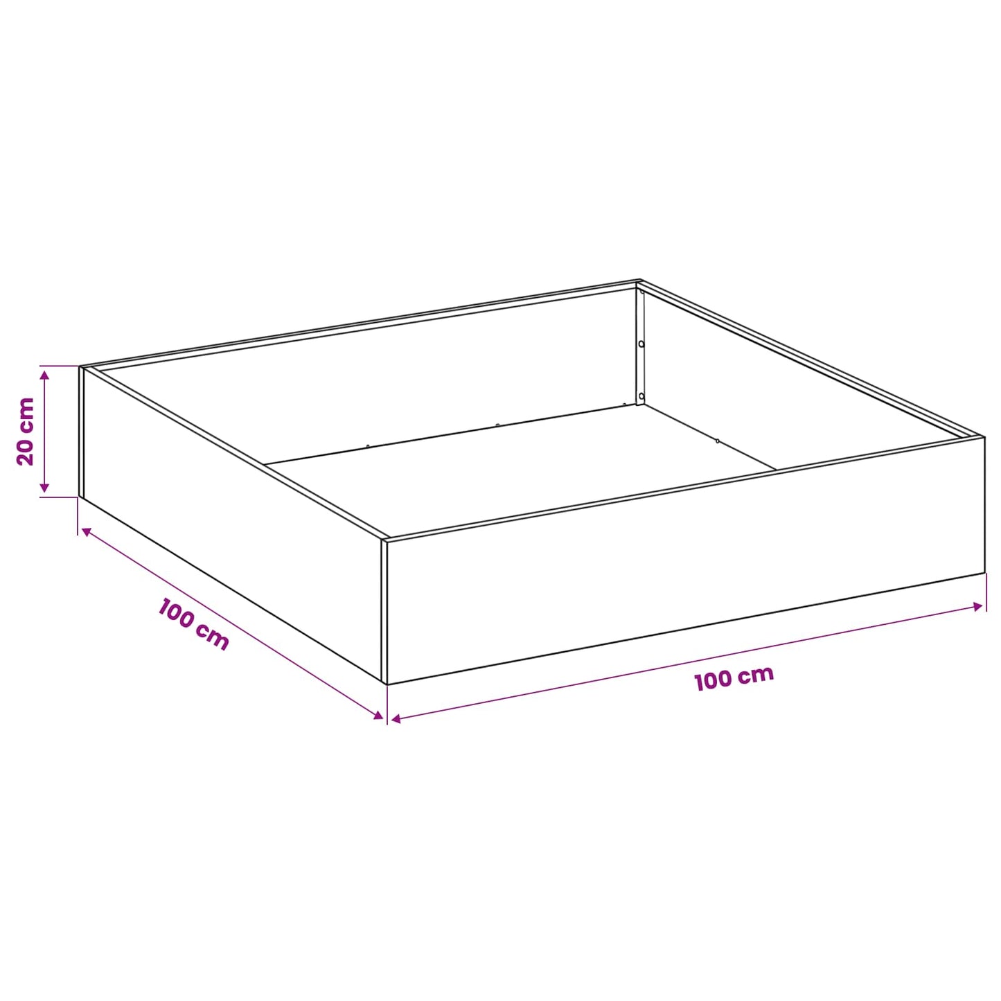 vidaXL Γλάστρα Κήπου 2 τμχ. Λαδί 100 x 100 x 20 cm