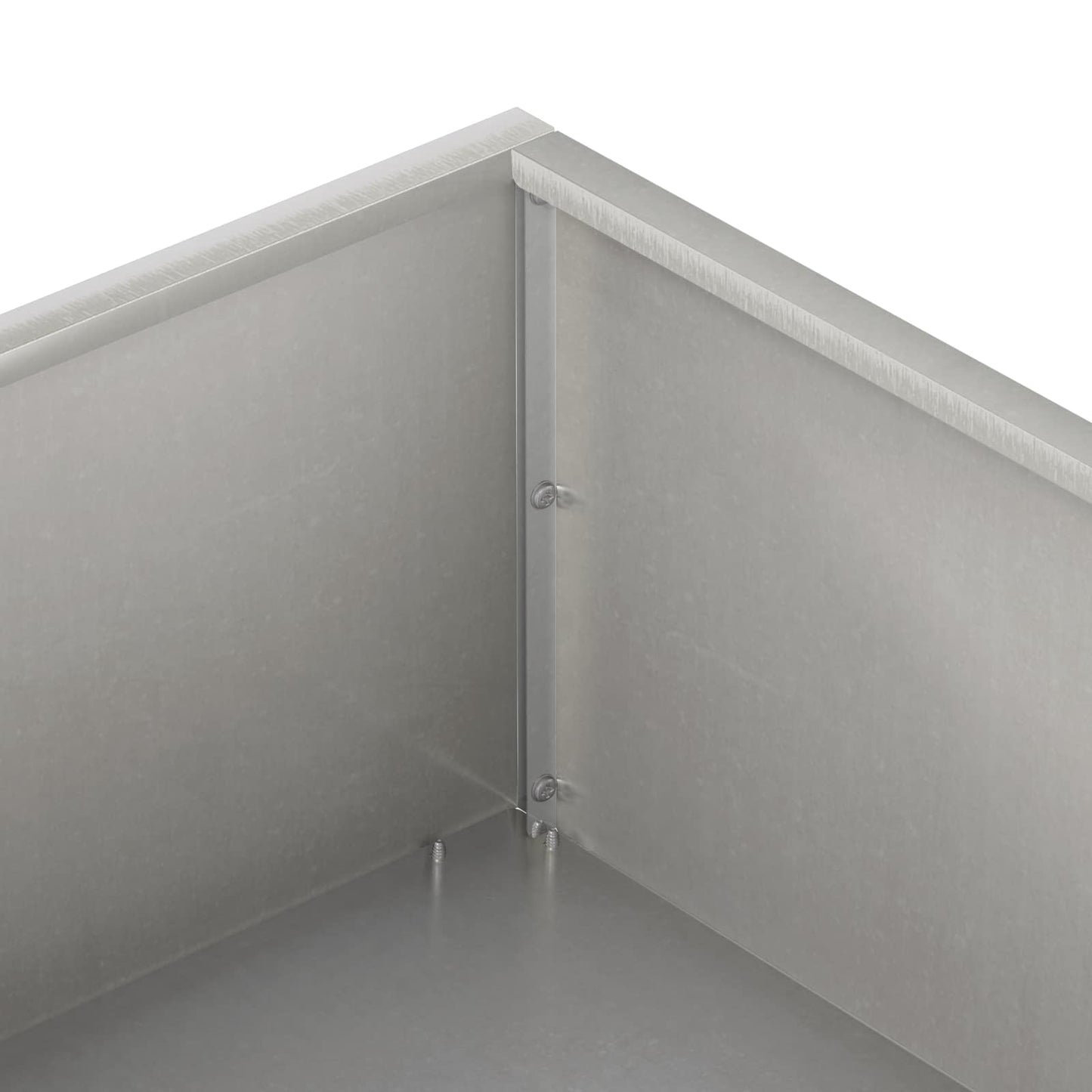 vidaXL Γλάστρα Κήπου Ασημί 100 x 100 x 20 cm Ανοξείδωτο Ατσάλι