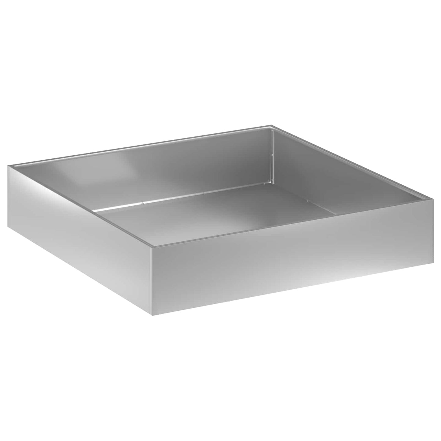 vidaXL Γλάστρα Κήπου Ασημί 100 x 100 x 20 cm Γαλβανισμένος Χάλυβας