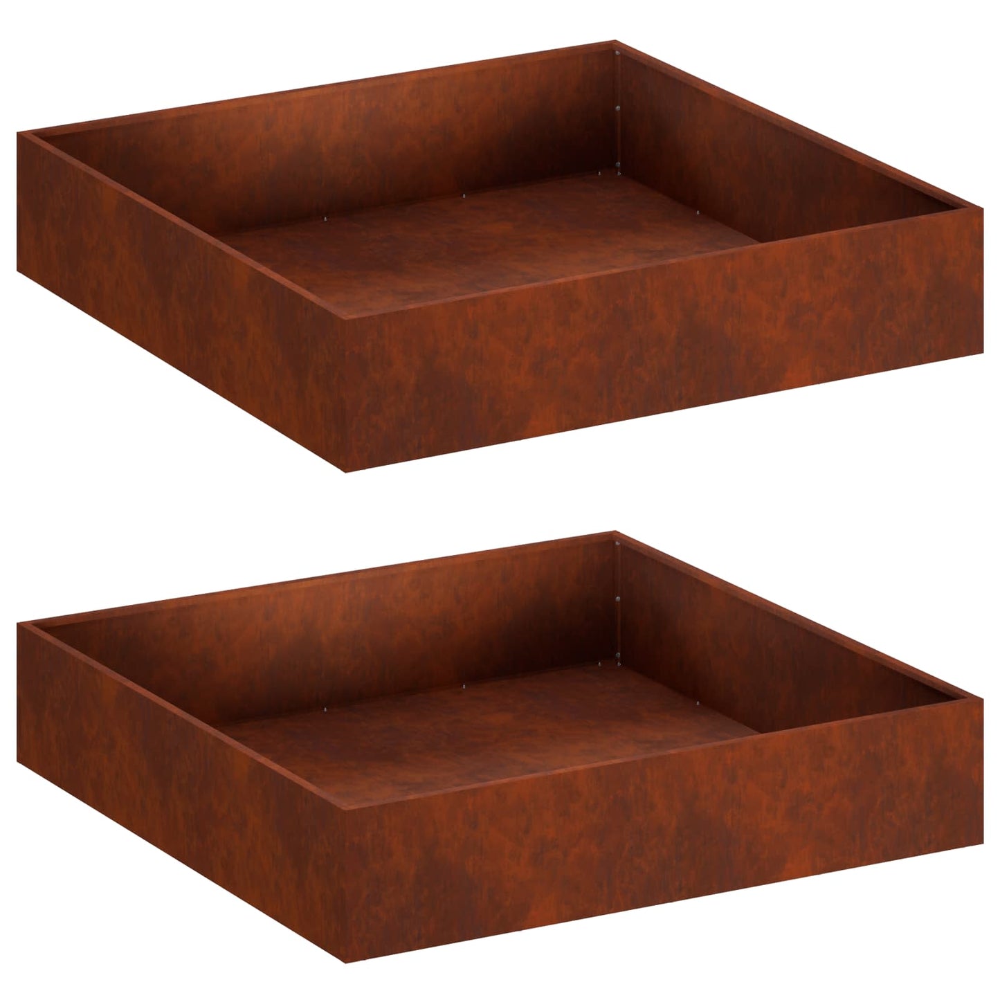 vidaXL Γλάστρα Κήπου 2 τμχ. Σκ rusty 100 x 100 x 20 cm