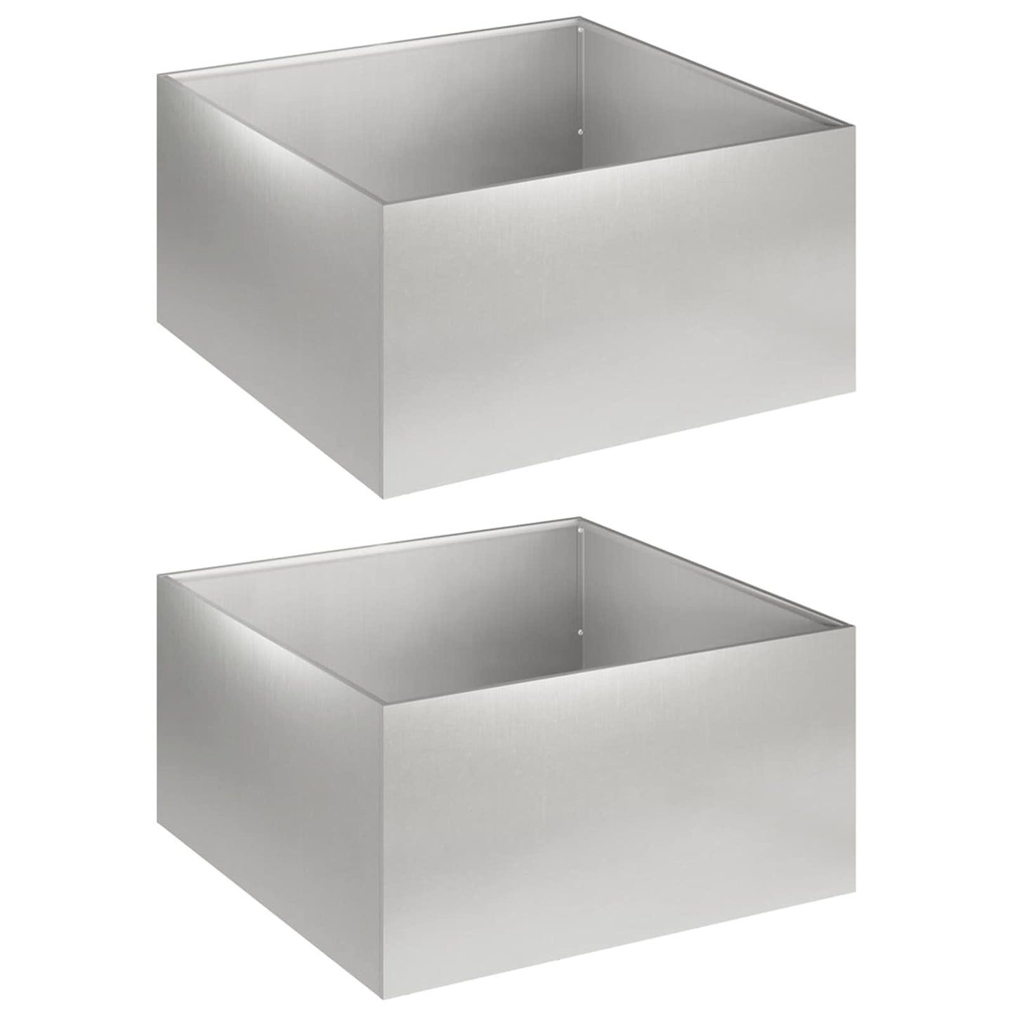 vidaXL Γλάστρα Κήπου 2 τμχ. Ασημί 40 x 40 x 30 cm Ανοξείδωτο Ατσάλι