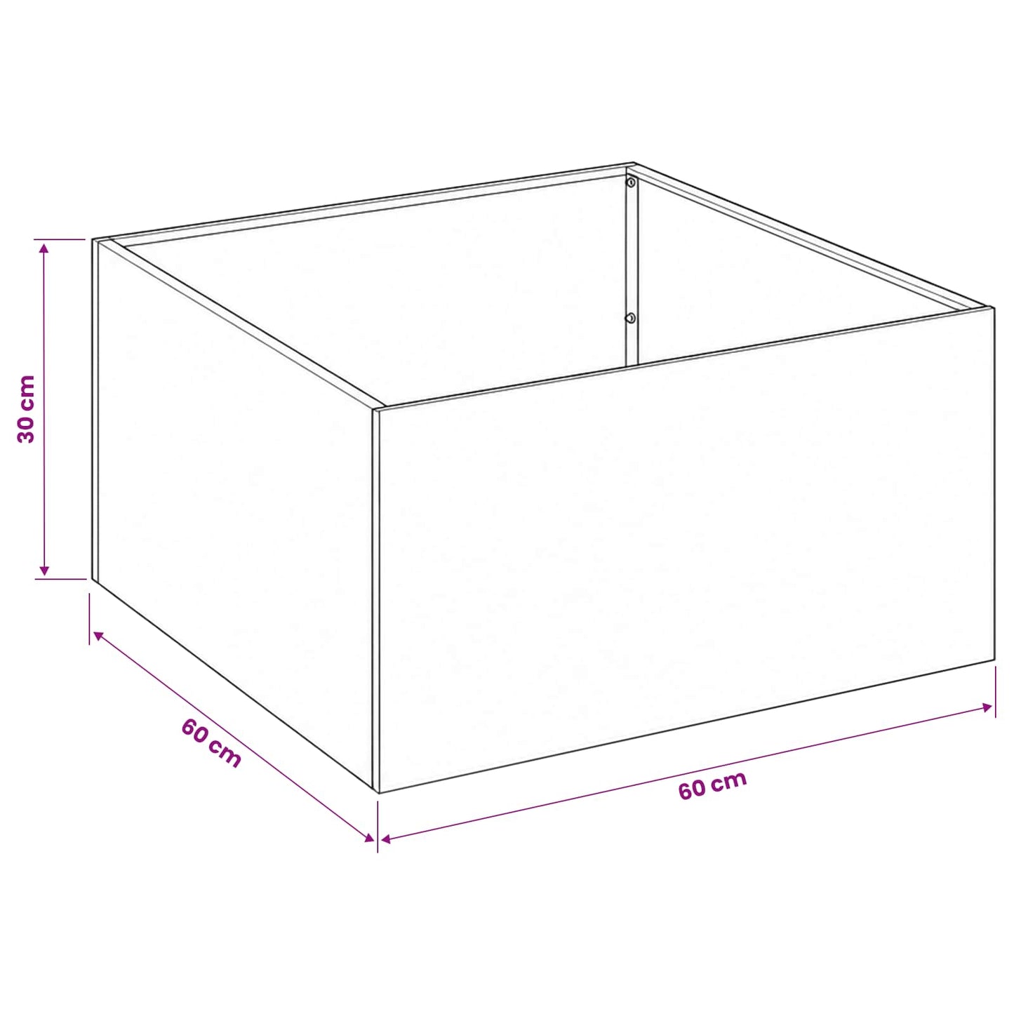 vidaXL Γλάστρα Κήπου Λαδί 60 x 60 x 30 cm Ψυχρής έλασης χάλυβας