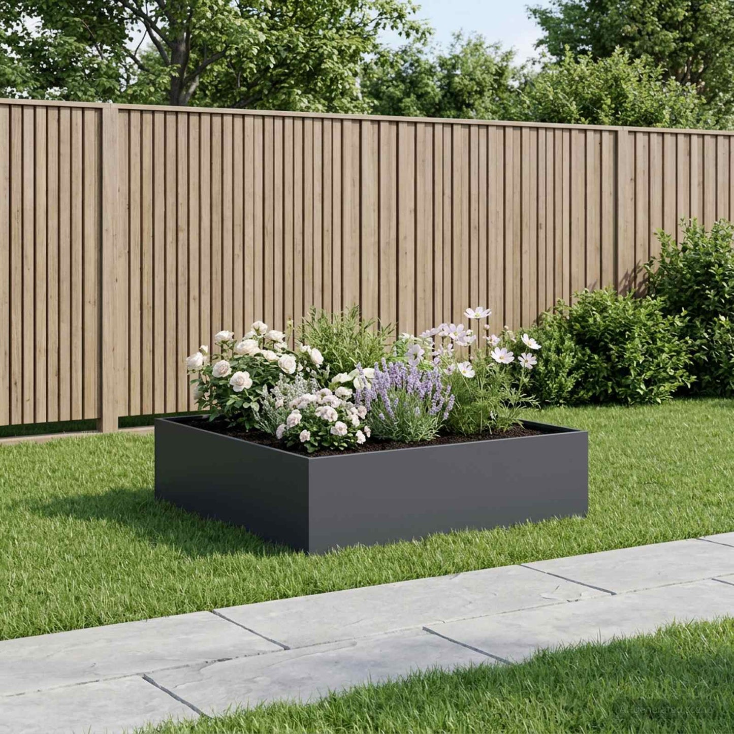 vidaXL Γλάστρα Κήπου Ανθρακί 80 x 80 x 30 cm Ψυχρής έλασης χάλυβας