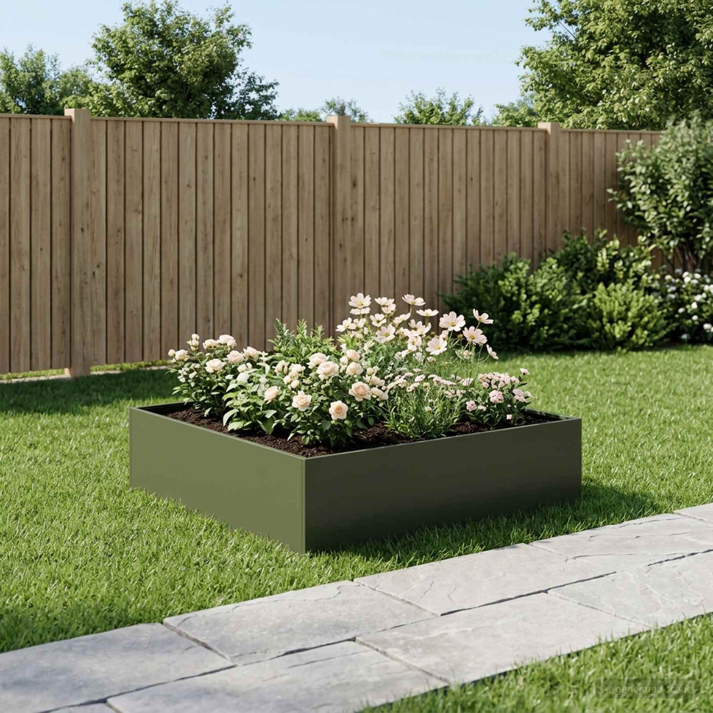 vidaXL Γλάστρα Κήπου Λαδί 80 x 80 x 30 cm Ψυχρής έλασης χάλυβας