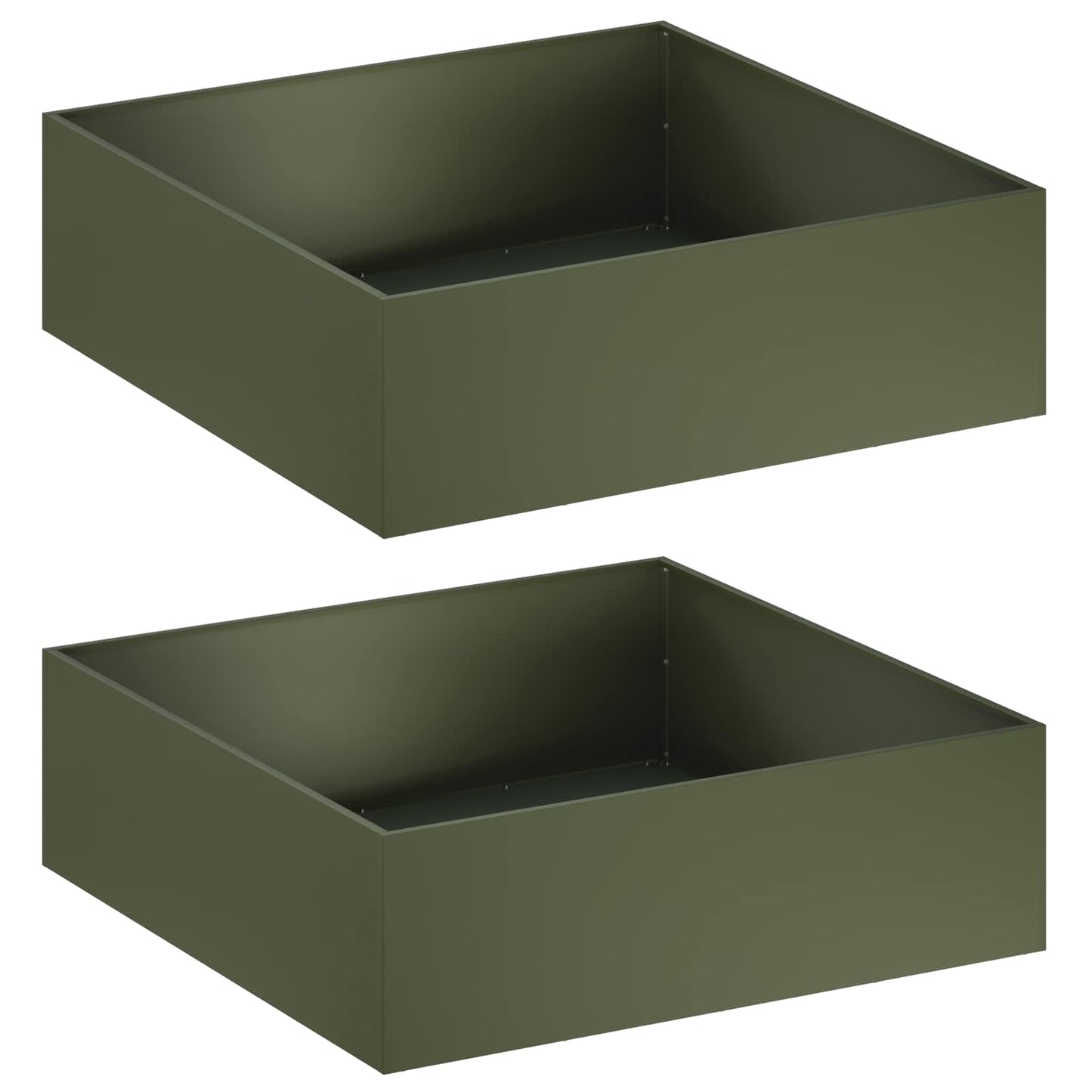 vidaXL Γλάστρα Κήπου 2 τμχ. Λαδί 80 x 80 x 30 cm Ψυχρής έλασης χάλυβας