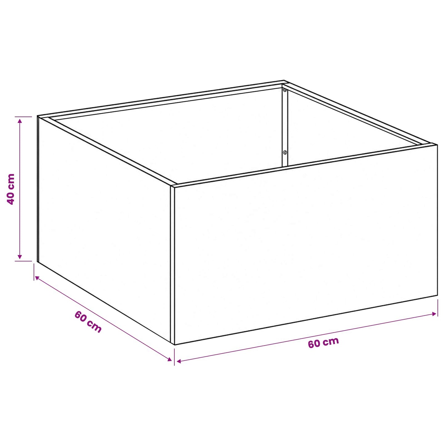 vidaXL Γλάστρα Κήπου 2 τμχ. Ανθρακί 60 x 60 x 40 cm