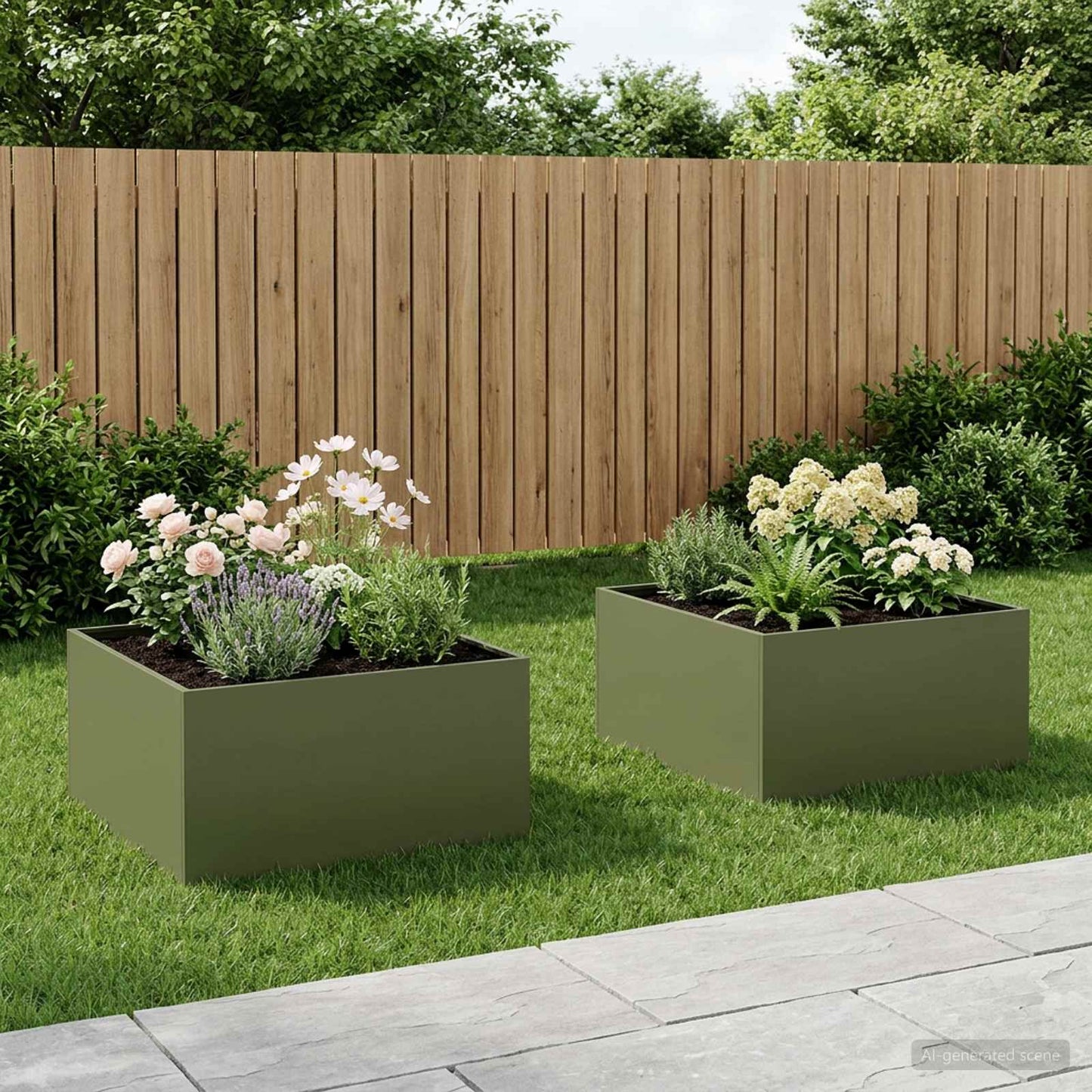 vidaXL Γλάστρα Κήπου 2 τμχ. Λαδί 60 x 60 x 40 cm Ψυχρής έλασης χάλυβας