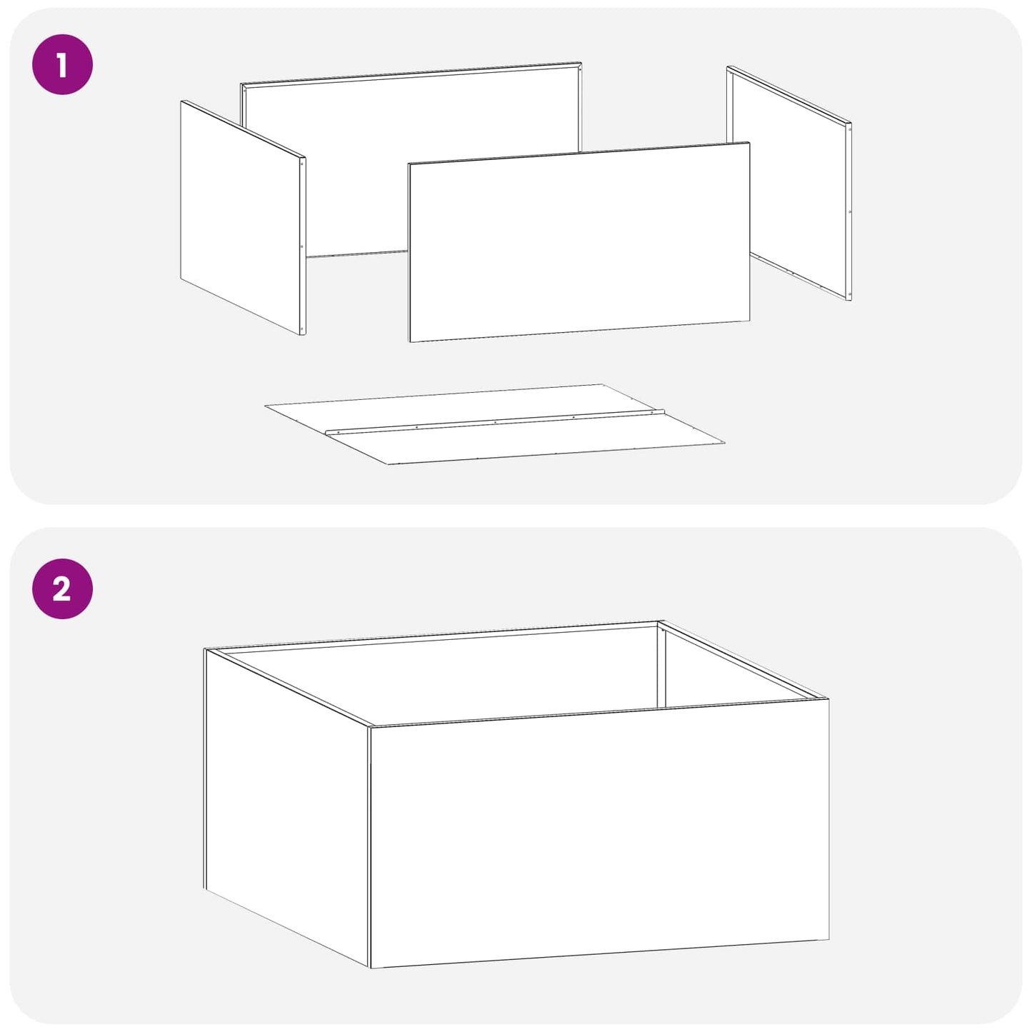 vidaXL Γλάστρα Κήπου 2 τμχ. Μαύρο 100 x 100 x 40 cm