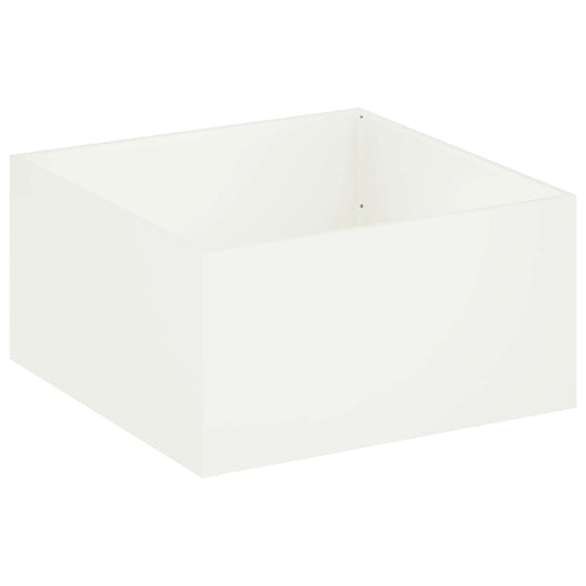 vidaXL Γλάστρα Κήπου Λευκό 100 x 100 x 40 cm Ψυχρής έλασης χάλυβας