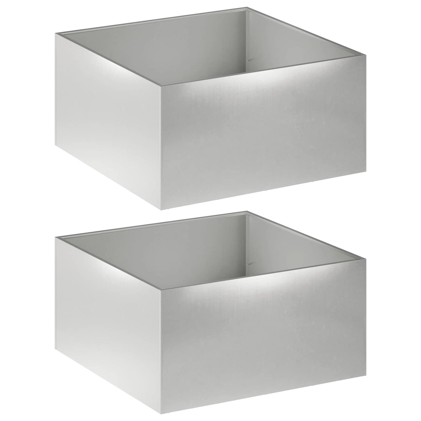 vidaXL Γλάστρα Κήπου 2 τμχ. Ασημί 100 x 100 x 40 cm Ανοξείδωτο Ατσάλι