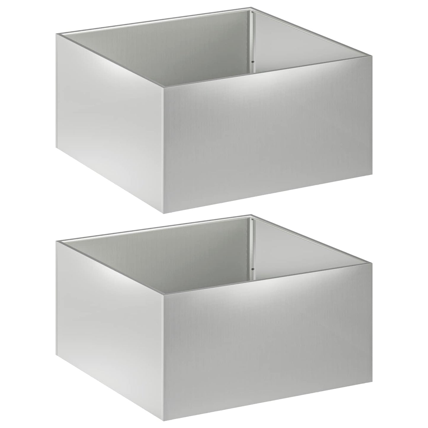 vidaXL Γλάστρα Κήπου 2 τμχ. Ασημί 100 x 100 x 40 cm