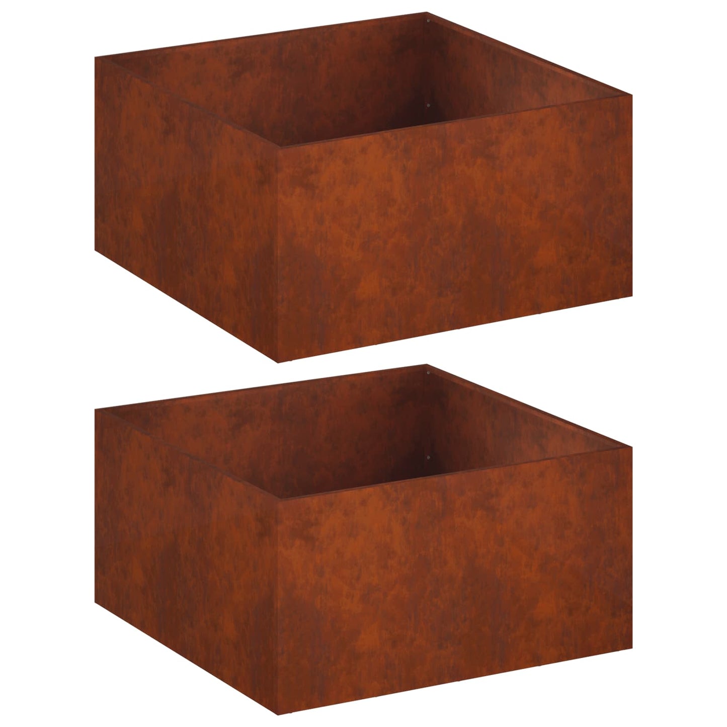 vidaXL Γλάστρα Κήπου 2 τμχ. Σκ rusty 100 x 100 x 40 cm