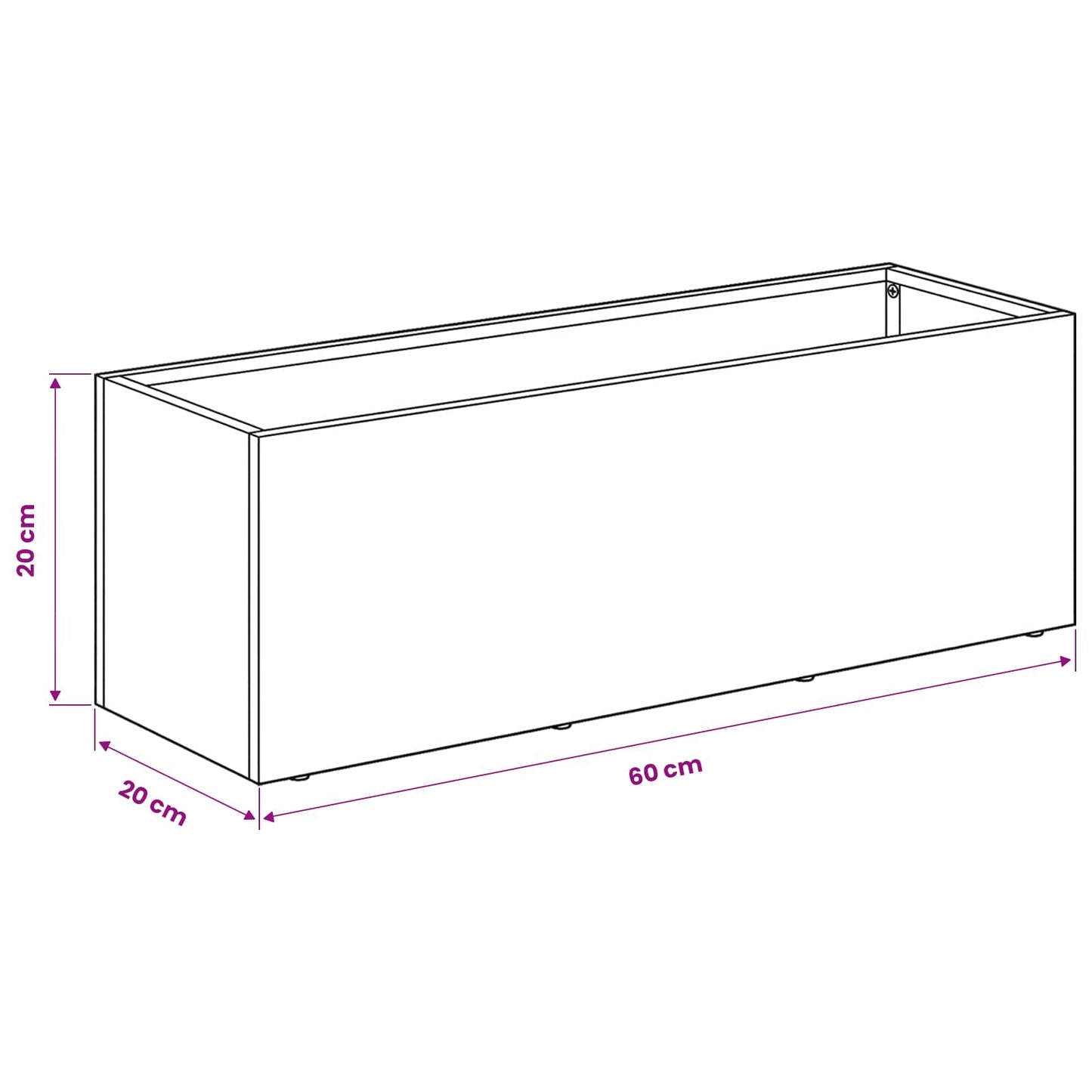 vidaXL Γλάστρα Κήπου Λαδί 60 x 20 x 20 εκ. Ψυχρής έλασης χάλυβας