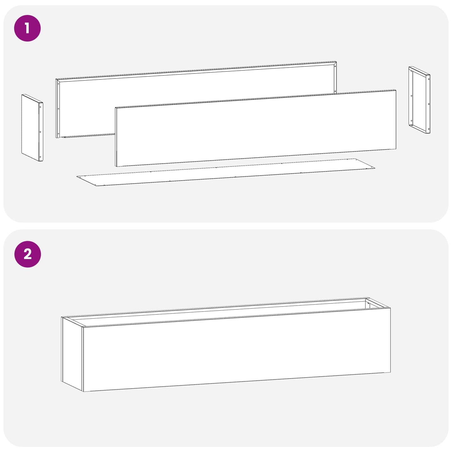 vidaXL Γλάστρα Κήπου 2 τμχ. Ασημί 100 x 20 x 20 εκ. Ανοξείδωτο Ατσάλι