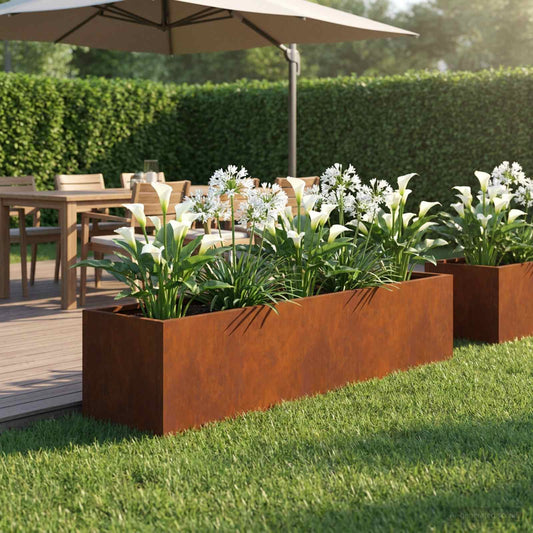 vidaXL Γλάστρα Κήπου Σκ rusty 100 x 20 x 20 εκ.