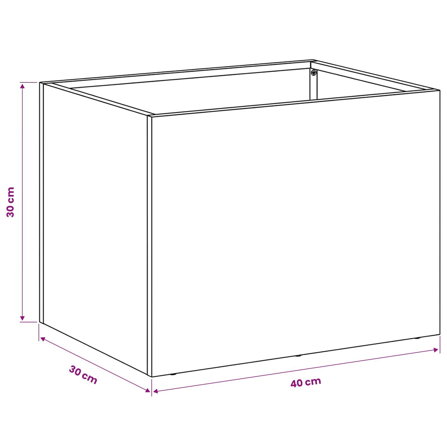 vidaXL Γλάστρα Κήπου Ασημί 40 x 30 x 30 εκ Ανοξείδωτο Ατσάλι