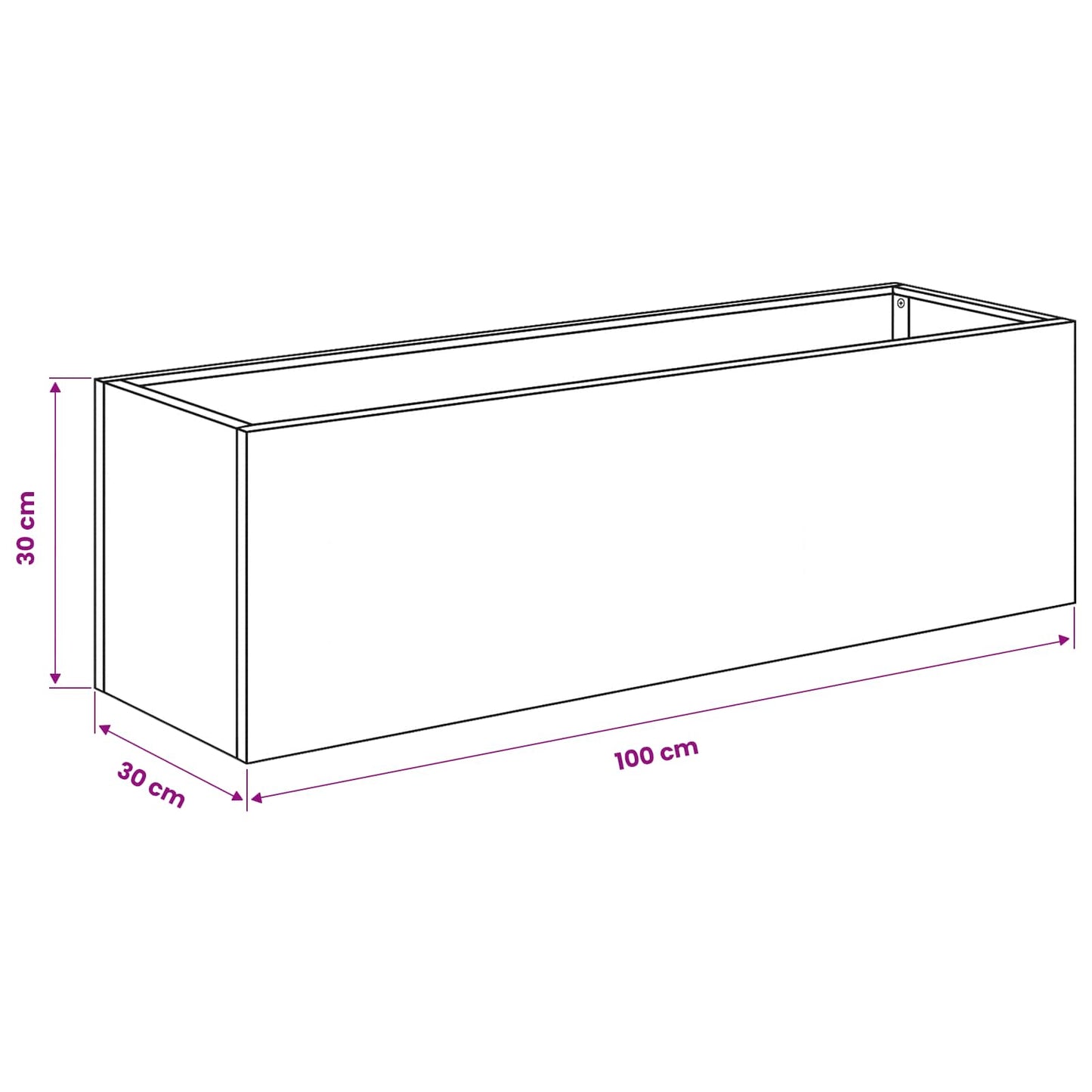 vidaXL Γλάστρα Κήπου Ανθρακί 100 x 30 x 30 cm Ψυχρής έλασης χάλυβας