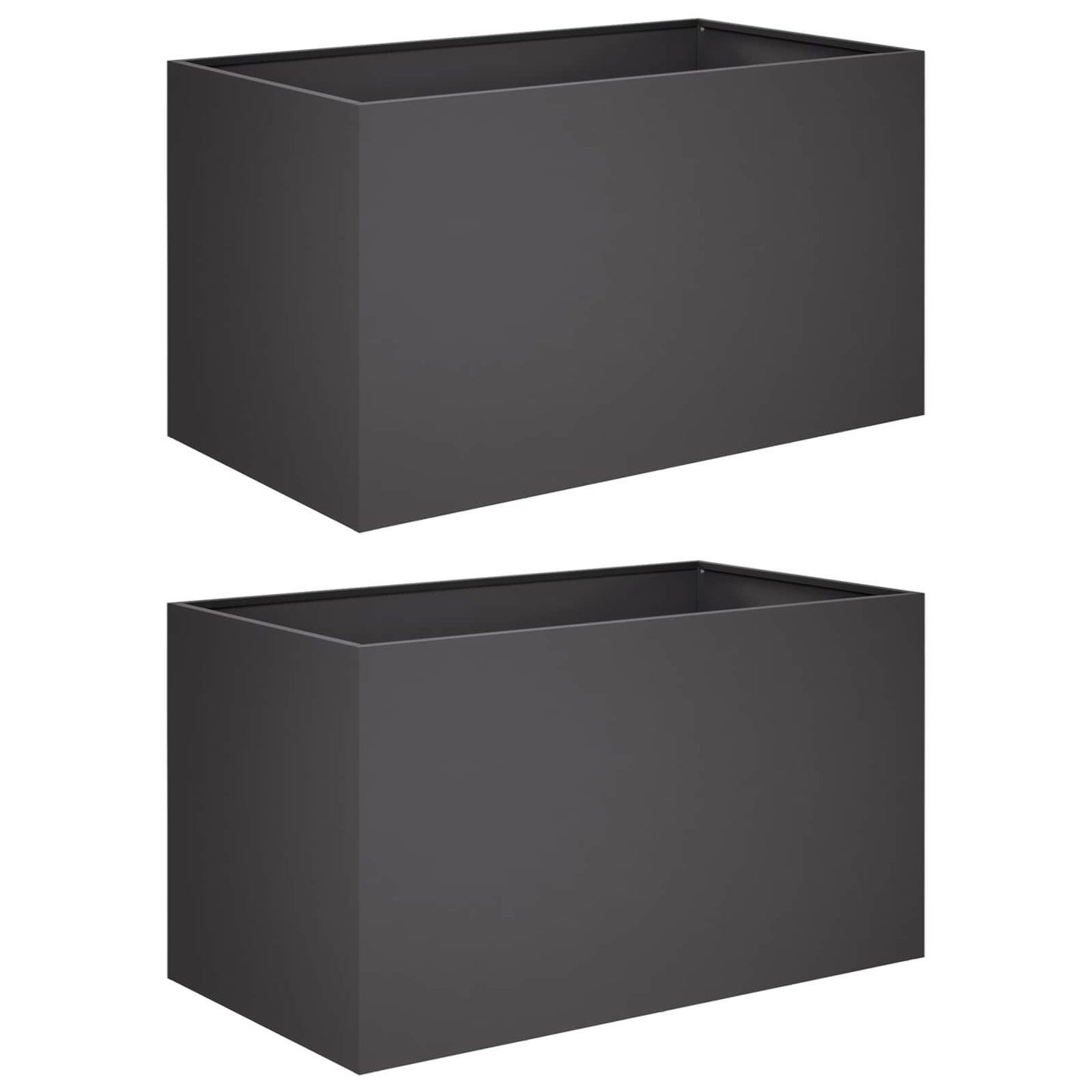 vidaXL Γλάστρα Κήπου 2 τμχ. Μαύρο 80 x 50 x 50 εκ