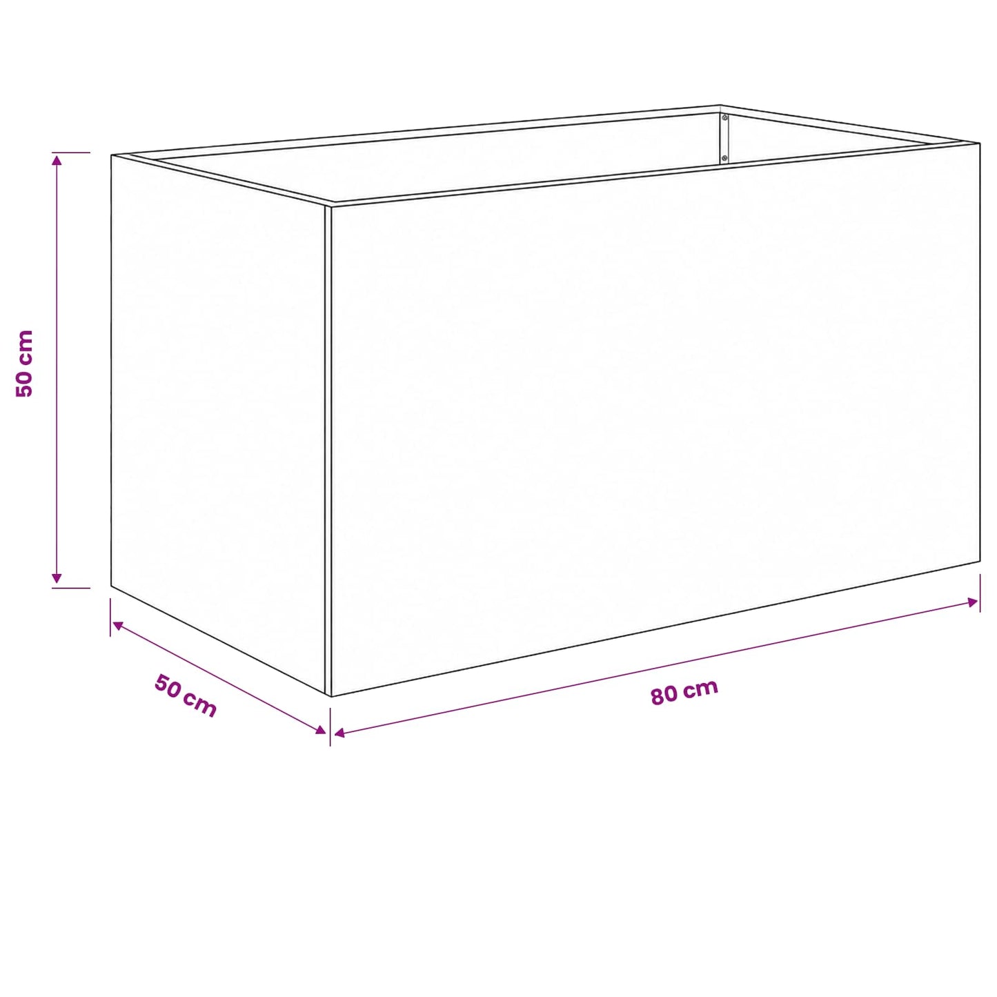 vidaXL Γλάστρα Κήπου Ανθρακί 80 x 50 x 50 εκ Ψυχρής έλασης χάλυβας