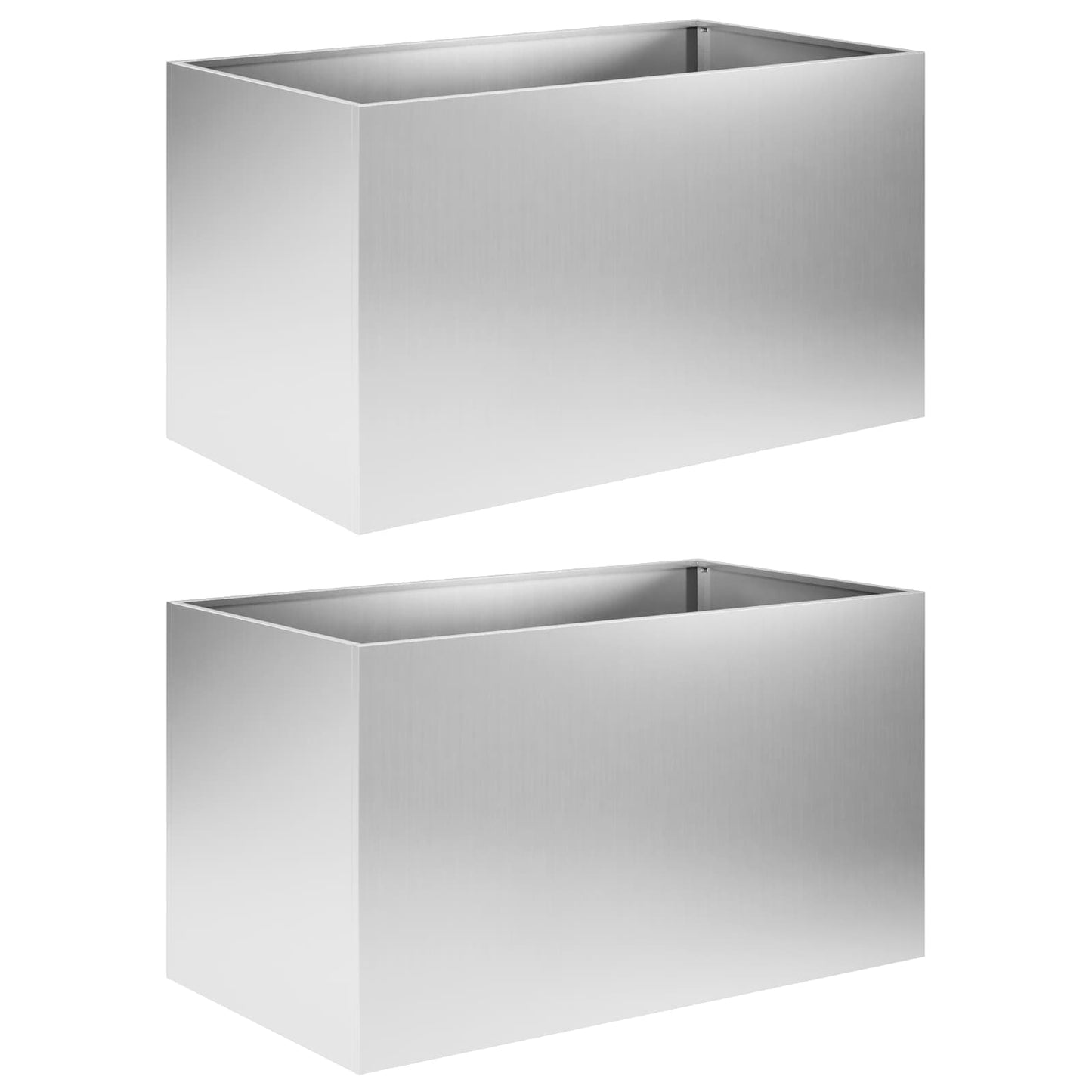 vidaXL Γλάστρα Κήπου 2 τμχ. Ασημί 80 x 50 x 50 εκ