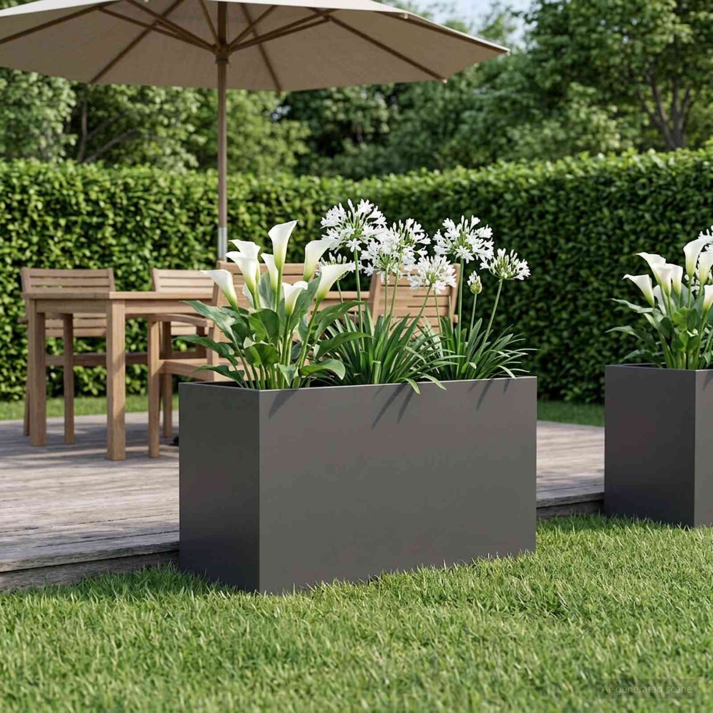 vidaXL Γλάστρα Κήπου Μαύρο 100 x 50 x 50 cm Ψυχρής έλασης χάλυβας