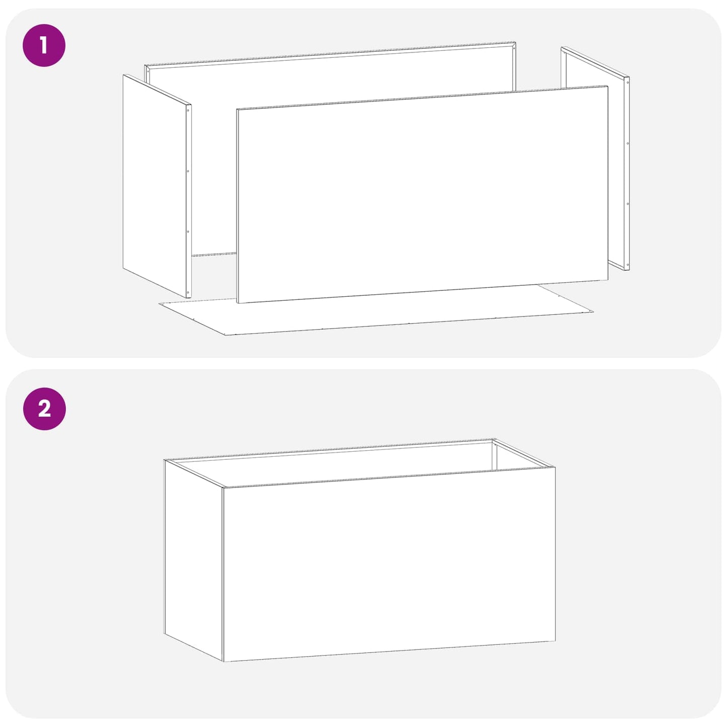 vidaXL Γλάστρα Κήπου 2 τμχ. Μαύρο 100 x 50 x 50 cm